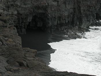 black sand beach